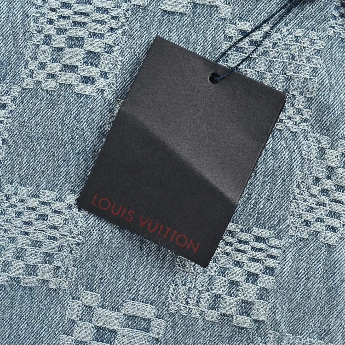 Louis Vuitton/Louis Vuitton checkerboard suit denim short-sleeved shirt